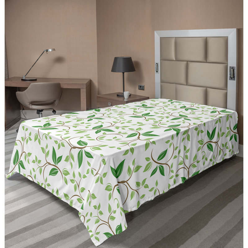 Ambesonne Nature Top Flat Sheet Glisten Fish Sunlight King Blue Purple White, Drap plat pour lit simple