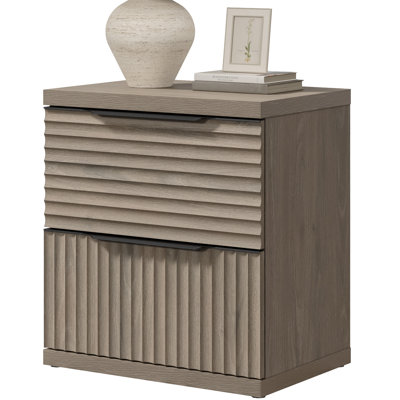 Modern Fluted 2-Drawer Nightstand
