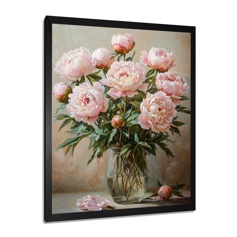 «Glassford», impression sur toile à motif floral, H 44 po x l 34 po, Black, Reproduction encadrée d'une seule photo