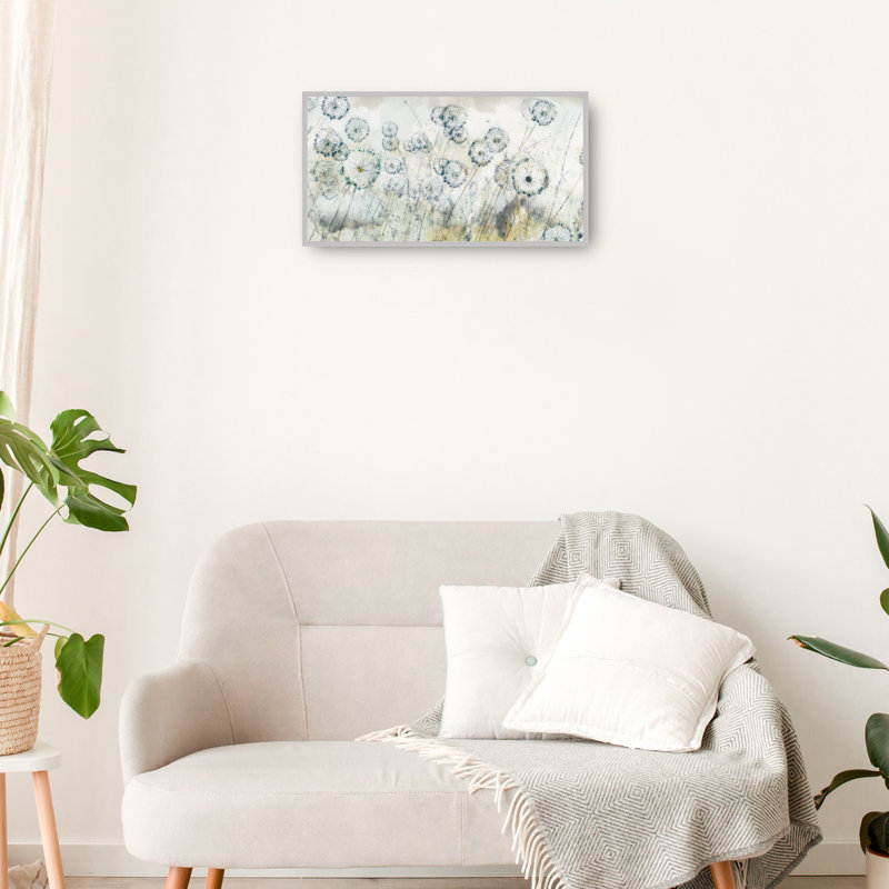 Dandelion Spring by Studio Arts Canvas Art Print, 55" W x 29" H, Champagne Silver Color Framed