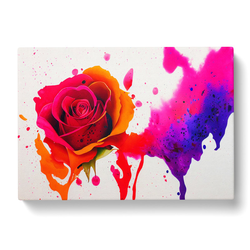 Fine Rose Flower Abstract - Wrapped Canvas, 35cm H x 50cm W x 3cm D