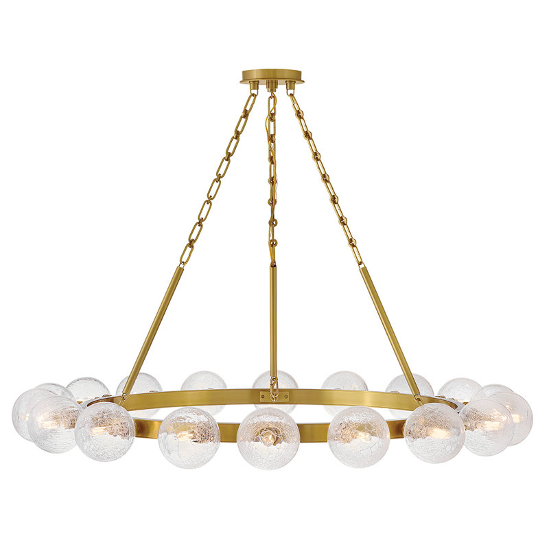 Coco 18-Light Single Tier Chandelier w/ Crackle Glass Globes