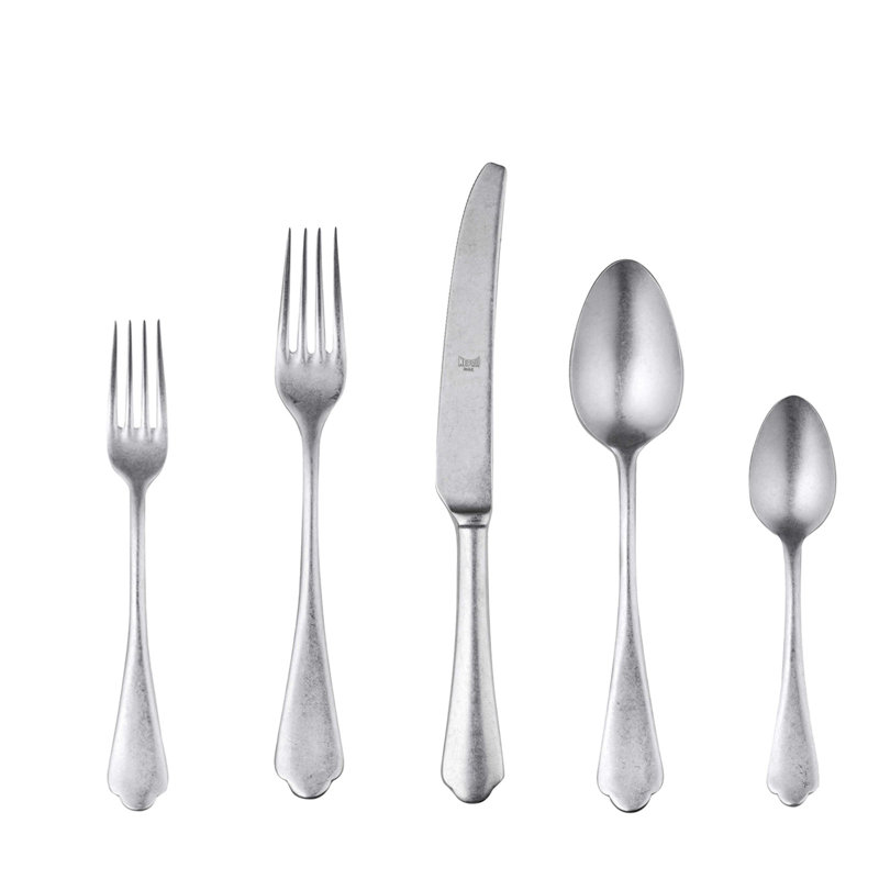 Ensemble de couverts 5 pièces Dolce Vita, Argent étain