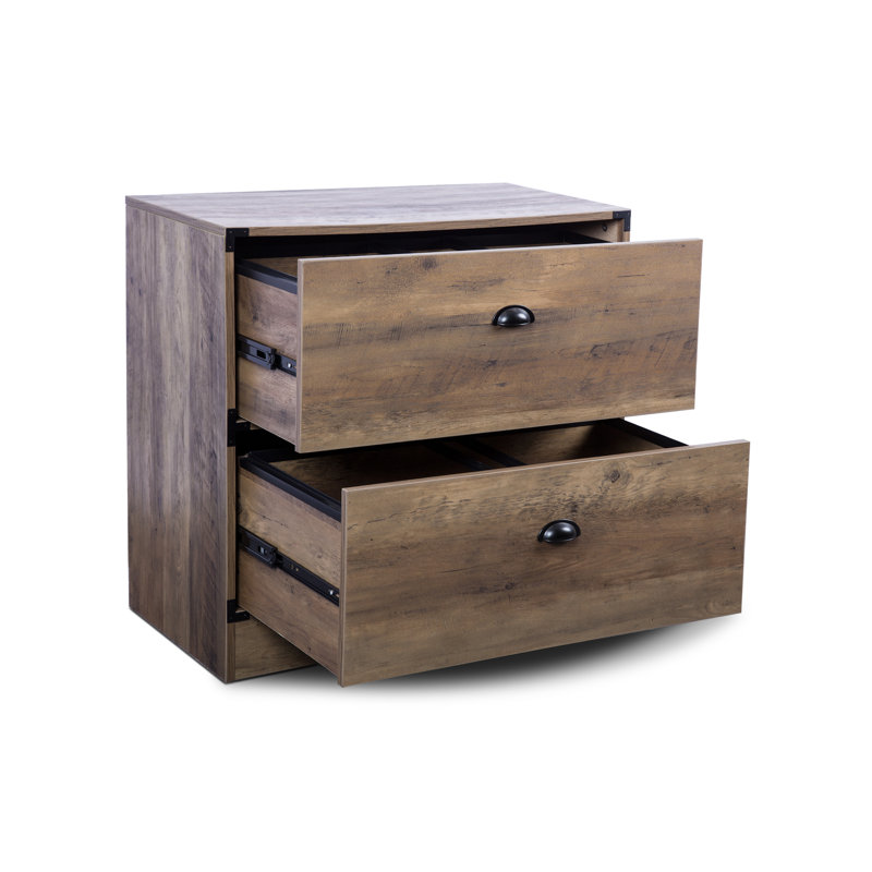Classeur latéral à 2 tiroirs en bois de chêne rustique Wycombe