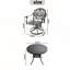 Ensemble de salle à manger 3 pièces en fonte d'aluminium avec chaises pivotantes et table ronde 3 pièces