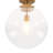 1-Light Ribbed Glass Globe Single Semi-Flush Mount