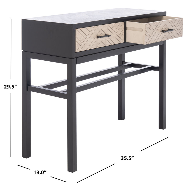 Alayssa 35.5'' Console Table, Black/Greige