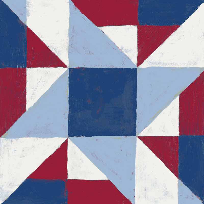 " Americana Patchwork Tile I " by Vanna Lam Painting Print, 20" H x 20" W