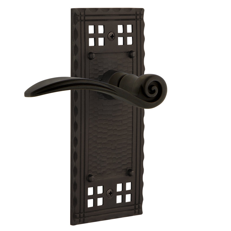 Assiette Craftsman Passage (couloir et garde-robe) avec levier Swan, 2-3/8 po, Bronze frotté à l'huile