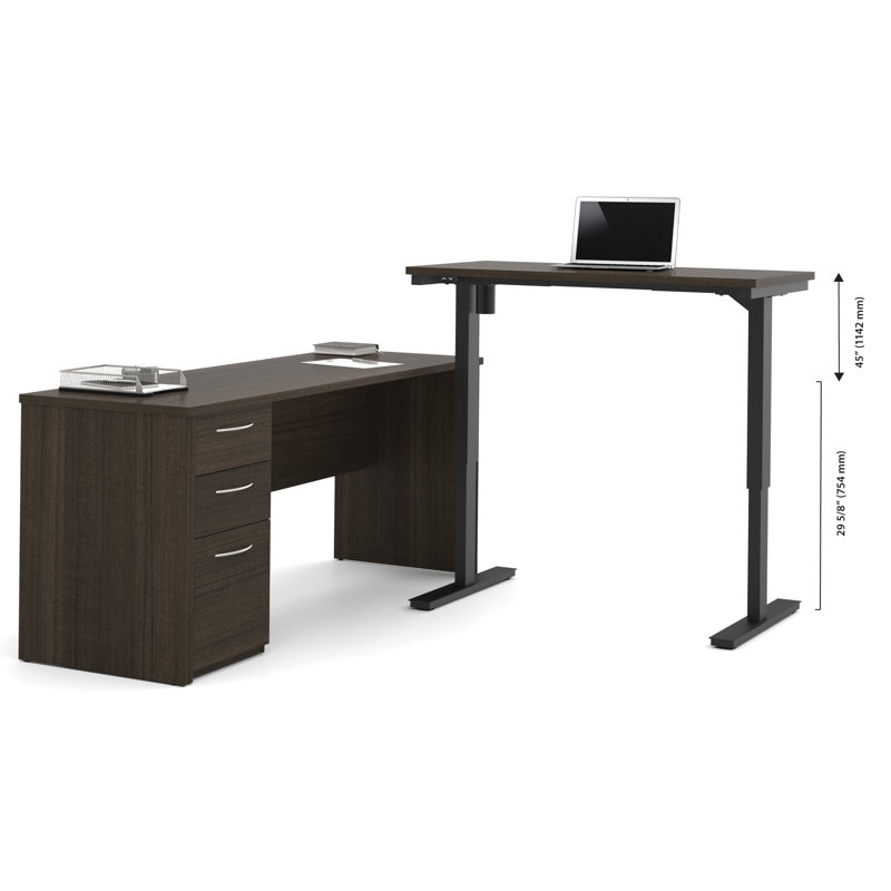 Bureau en L Tammara, Chocolat noir