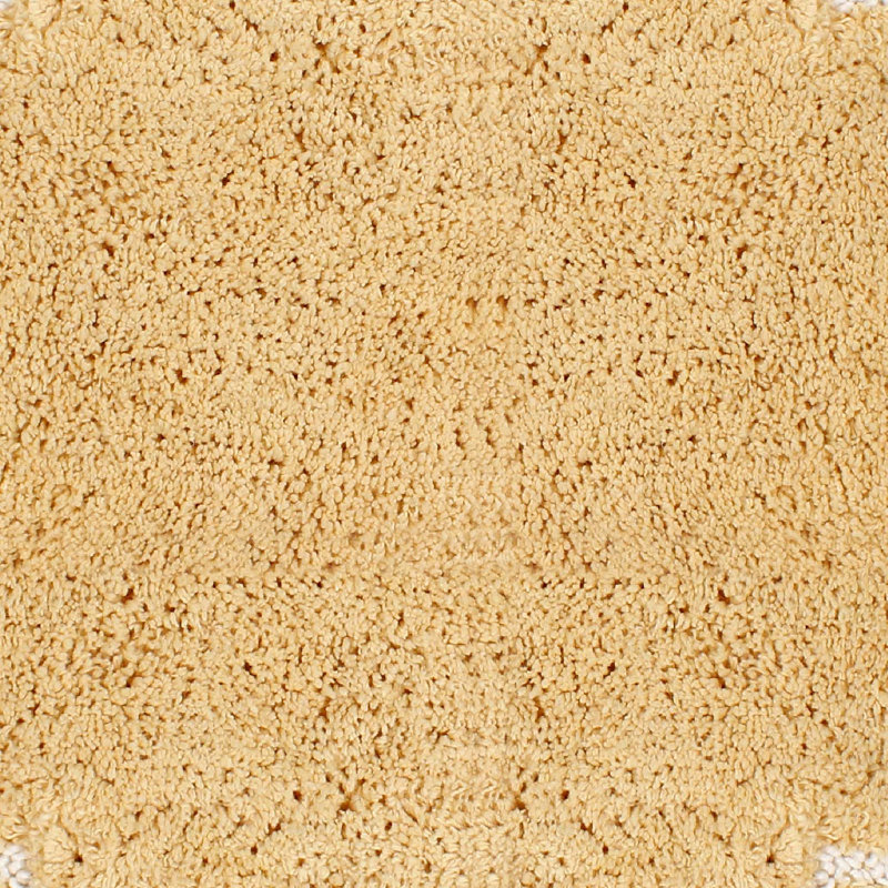 Dobrinka Bath Rug Plush 100% Cotton Mat, Unique Design, Absorbent, Quick Dry, Butter, 21"x34"(Rectangle)