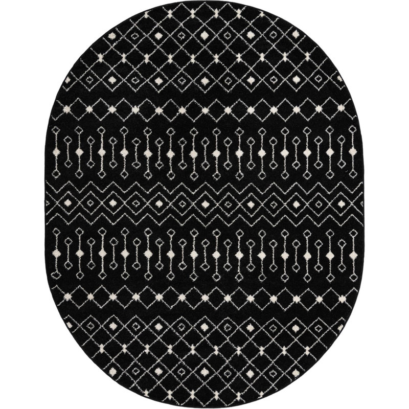 Geometric Indoor Rug, Oval 7'10" x 10'