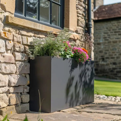 Reny Galvanised Zinc Trough Planter