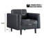 Fauteuil d'appoint Esin Mid-Century en cuir véritable Esa-1636945732