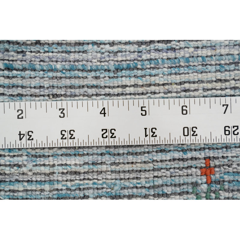 Tapis bleu fait à la main de style Gabbeh 8 x 8