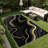 Abstract Patterned Black And Gold Area Rug, Soft And Lightweight, Suitable For All Seasons, Easy To Maintain And Easy To Clean, Machine Washable Carpet Floor Mat, Suitable For Living Room, Bedroom, Dining Room, Hallway, Balcony, Room Decor, Home Decor, O-830109813