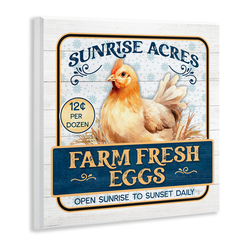 "Farm Fresh Eggs", art mural sur bois par Mollie B.