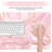 Keyboard Wrist Rest Large Mouse Pad Wrist Support For Computer, 4 In 1 Memory Foam Keyboard Pad Desk Mat Ergonomic Hand Rest Wrist Cushion For Home Office Gaming - Pink Marble
