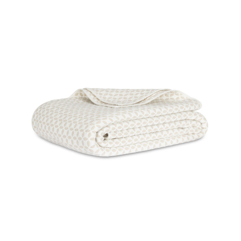Leaf Woven Throw Blanket, King, Putty