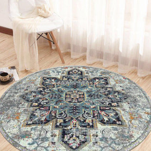 Miranda Traditional Medallion Durable Performance Blue/Gray Area Rug