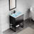 24" Modern Single Bathroom Vanity Set with Ceramic Sink Top, Open Shelf, Metal Frame-1920206922