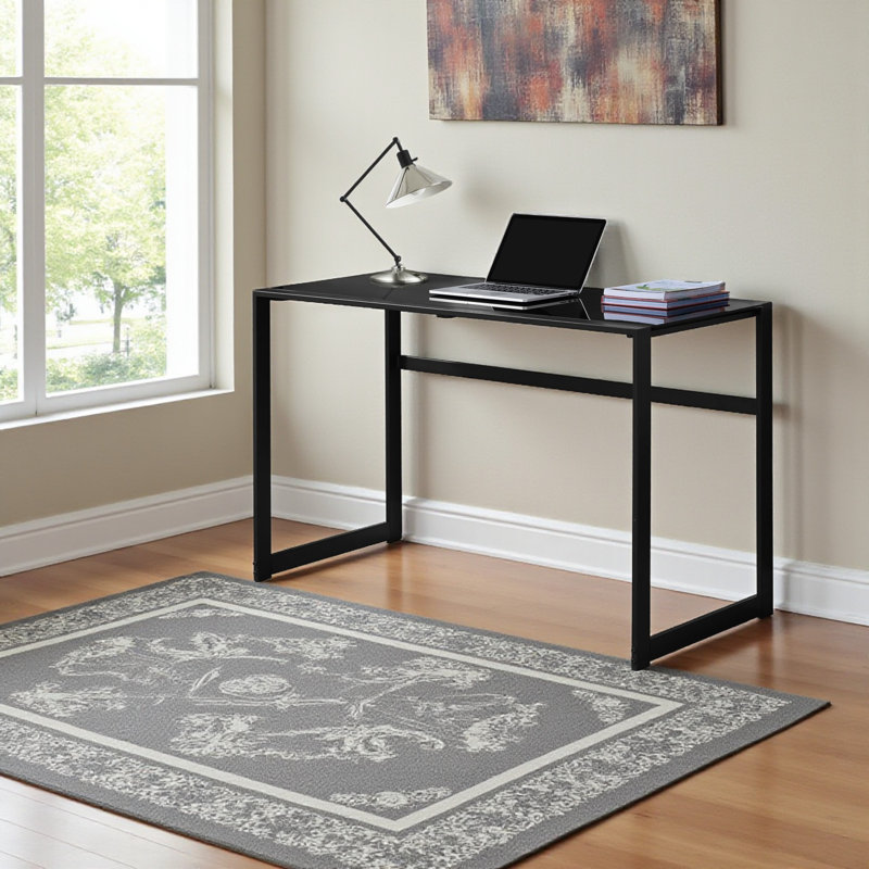 Bureau d'ordinateur en verre trempé avec pieds en métal Sonore H 29,85 po x l 47,89 po x P 21,81 po Sonore
