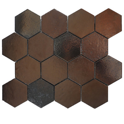 SAMPLE-Deco Lava Hex Mosaic Tile (0.86 Sq. Ft. / Each)