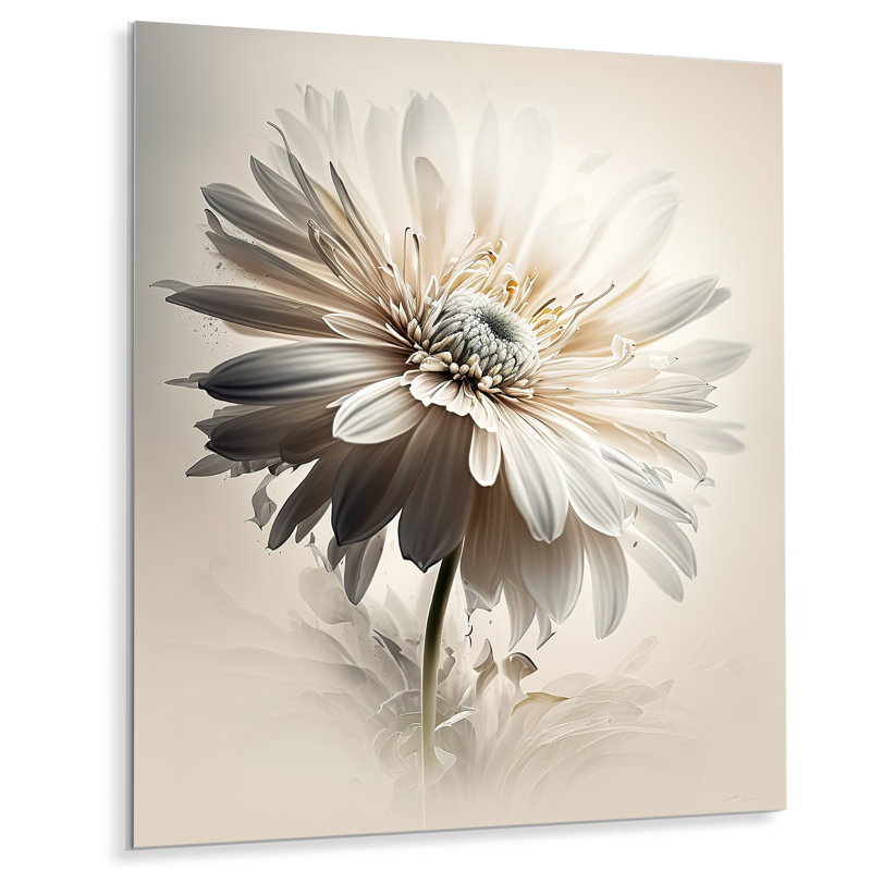 " White Gerbera Flower II ", 32" H x 16" W