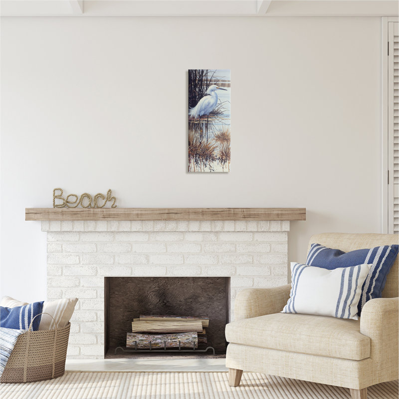 Conception d'art sur toile Stupell Industries Egret with Modern Splash par Luke Buck, H 24 po x l 10 po x P 1,5 po