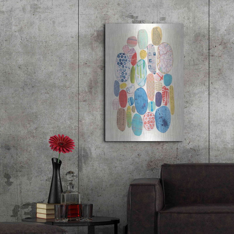 Art mural en métal Brayden Studio® «Geometric Collage I Bright» par Courtney Prahl