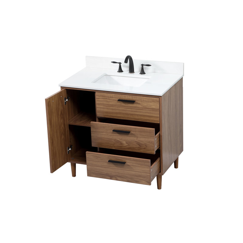 Ensemble de meuble-lavabo simple 36 po Baldwin, Noyer brun