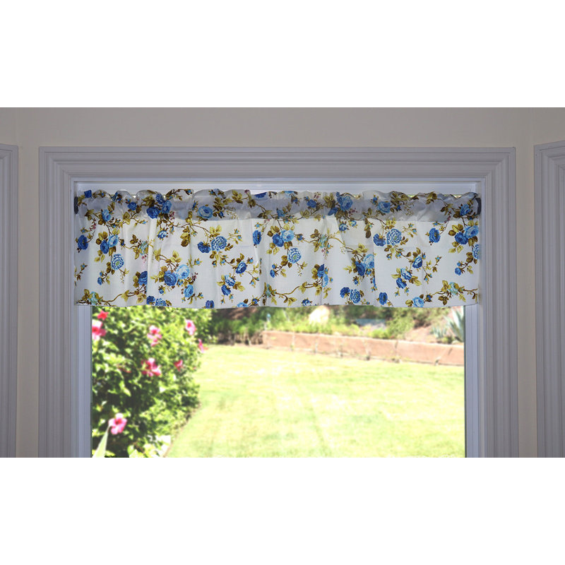 Cantonnière sur mesure en mélange de coton à motif floral l 58 po Tambrey, L 58 po x L 14 po