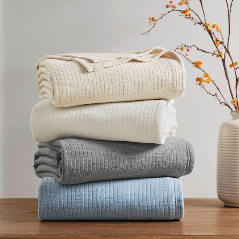 Microfleece Blanket, Ivory, Queen