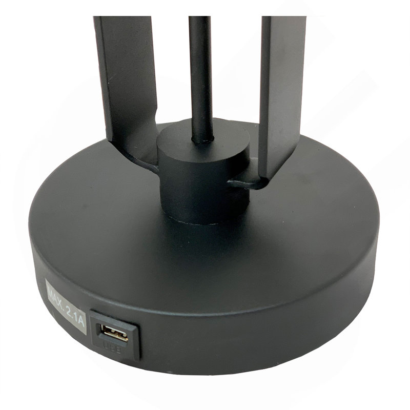 LAMPE DE TABLE CAGE INDUSTRIELLE H 26 po NOIRE