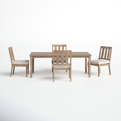 Samya 81.4'' Rectangular 4 - Person Outdoor Dining Set with Cushions