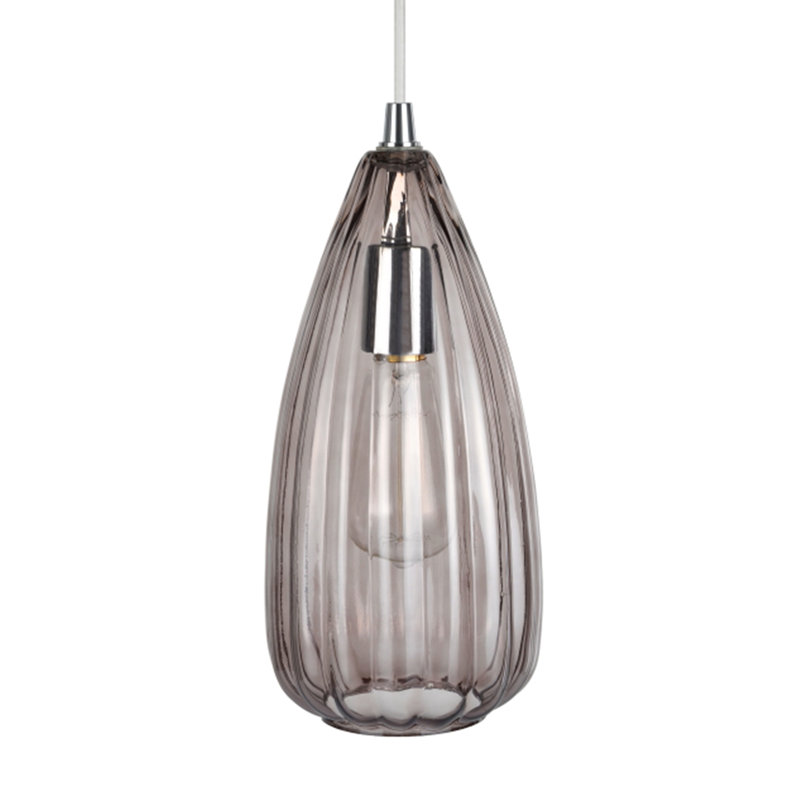 1 - Light Chrome Single Pendant, Smoke
