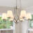 6-light Brushed Nickel Traditional Chandelier Pendant Light Fixture With Frosted Glass, Ceiling Lighting Hanging Lamp For Dining Room Living Room Bedroom-1295486794