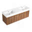 Meuble-lavabo mural de 60 po avec lavabo, lavabo double en résine à rebords épais, ensemble KD