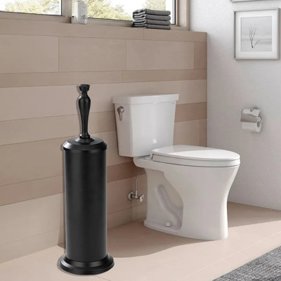Toilet Brush, Toilet Bowl Brush with Extra Long Handle Durable Bristles Toilet Scrubber and Covered Holder for Toilet Brush Set