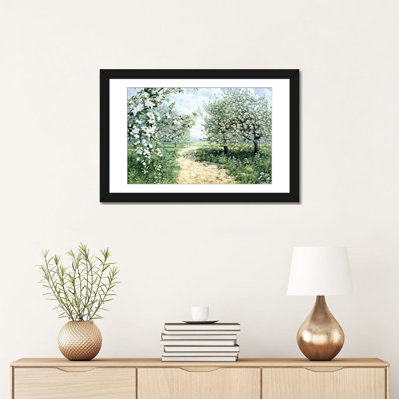 «Spring», reproduction sur toile, Papier d'art encadré noir, H 16 po x l 24 po x P 1 po, Blanc