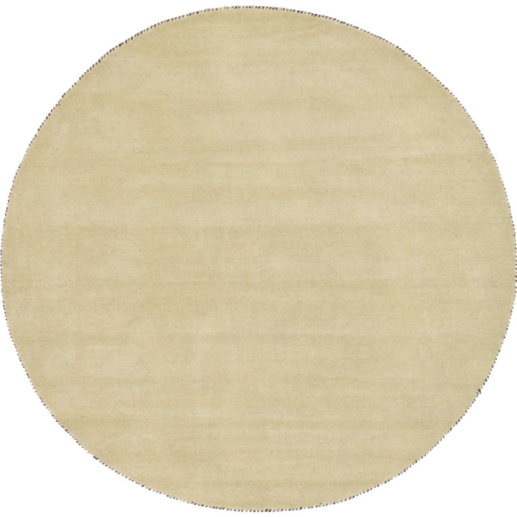 Tapis beige en laine tissé à la machine Taul