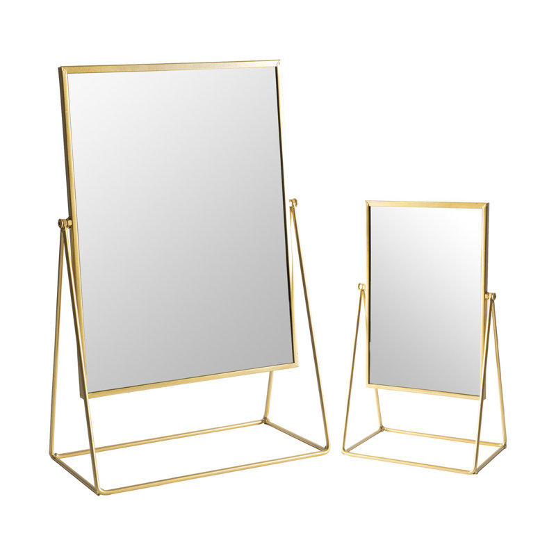 Harbour Housewares Dressing Table Mirror Set, Gold