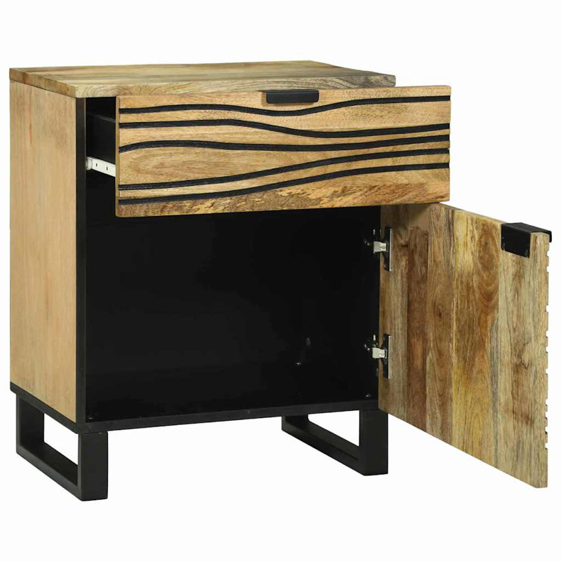 Bedside Cabinet 50 X 33 X 60 Cm Solid Mango Wood, Brown