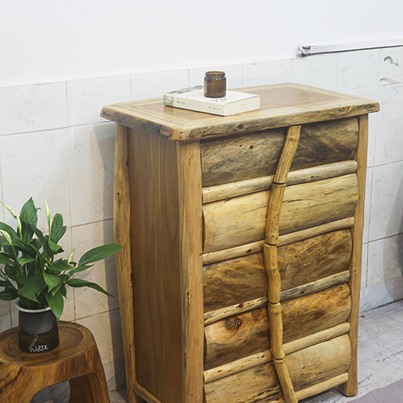 Wabi-Sabi Style Solid Wood Entryway Cabinet