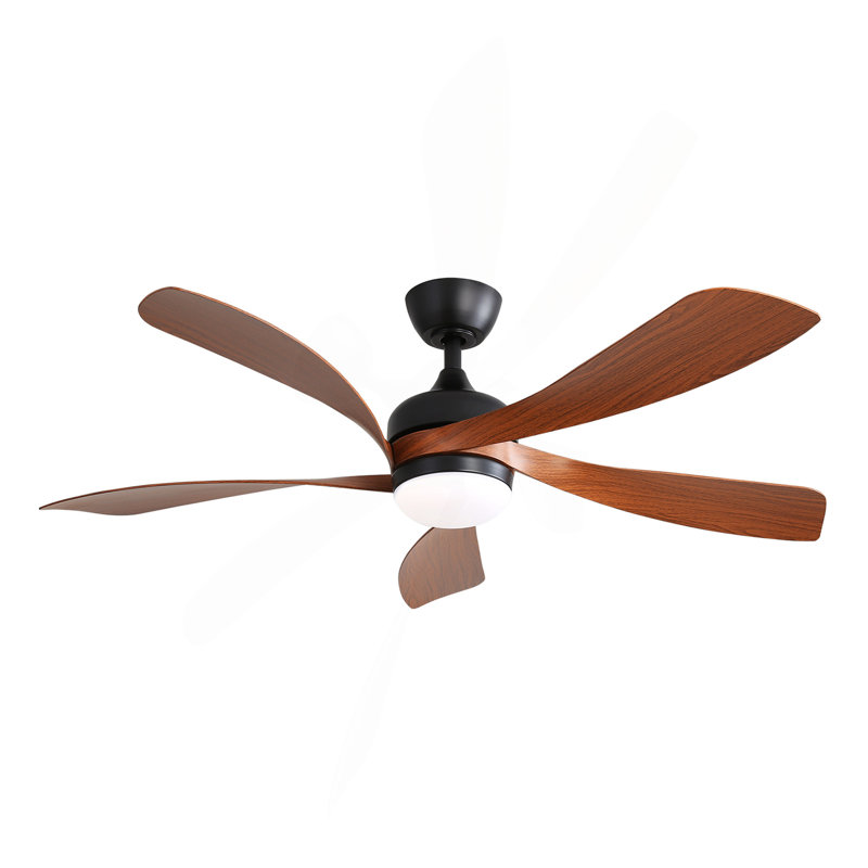 Ventilateur de plafond 52 pouces intérieur avec 3 couleurs à intensité variable 5 pales ABS moteur à courant continu réversible à télécommande noir avec lumière DEL