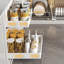Organisateur d'armoire coulissant, panier de rangement à tiroir coulissant pour salle de bain garde-manger, organisateur de tablette sous l'évier, noir (37 x 26 x 8 cm)