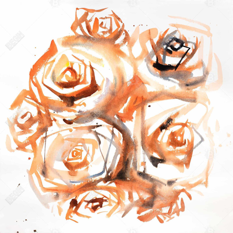 "Ensemble de roses abstraites de style sépia"