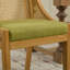 Chaises de salle à manger en rotin, structure en bois massif avec accoudoirs décoratifs, siège rembourré en lin, chaises d'appoint de style rustique en bois pour la cuisine, la salle à manger, le salon, finition naturelle, vert olive, paquet simple