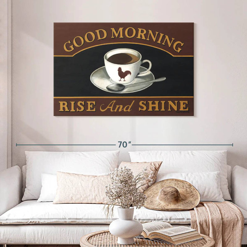 Plaque murale «Good Morning Coffee», H 30 po x l 45 po