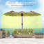 Grand parasol de marché extérieur à double face de 9,5 pi avec bouton-poussoir inclinable et manivelle Outsunny-324910402